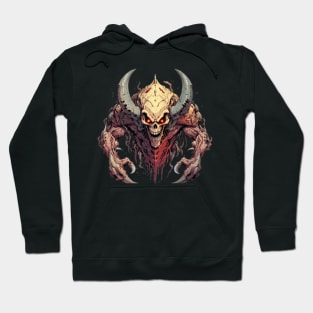 Horned Demon Skull Doom Hoodie